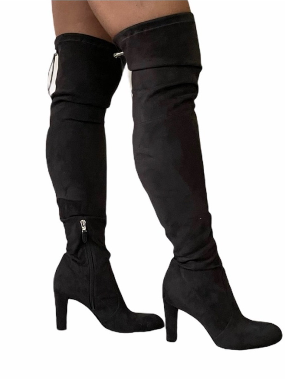 Sam Edelman Black Suede Over-the-Knee Heeled Boots